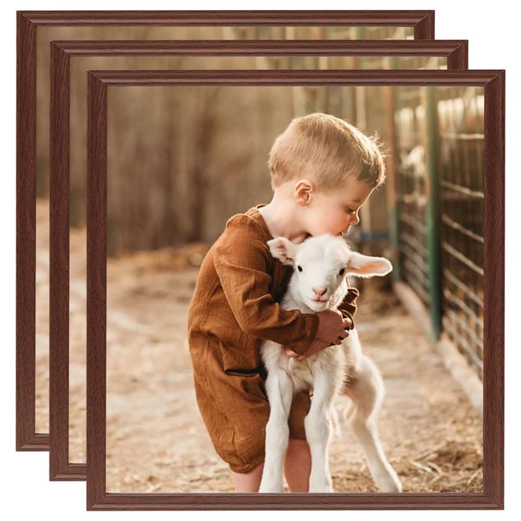 Berkfield Photo Frames Collage 3 pcs for Table Brown 30x30 cm MDF