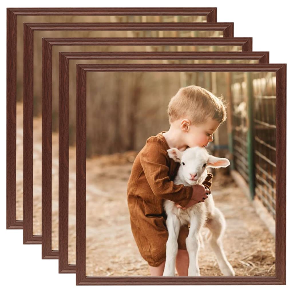 Berkfield Photo Frames Collage 5 pcs for Table Brown 30x30 cm MDF