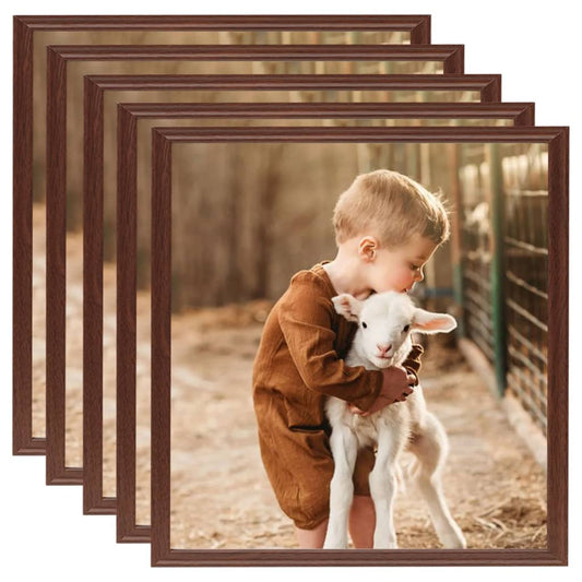 Berkfield Photo Frames Collage 5 pcs for Wall or Table Brown 50x50 cm MDF