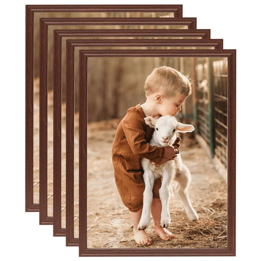 Berkfield Photo Frames Collage 5 pcs for Wall Brown 50x60 cm MDF