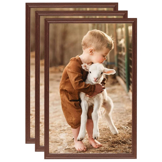 Berkfield Photo Frames Collage 3 pcs for Wall or Table Brown 70x90 cm MDF