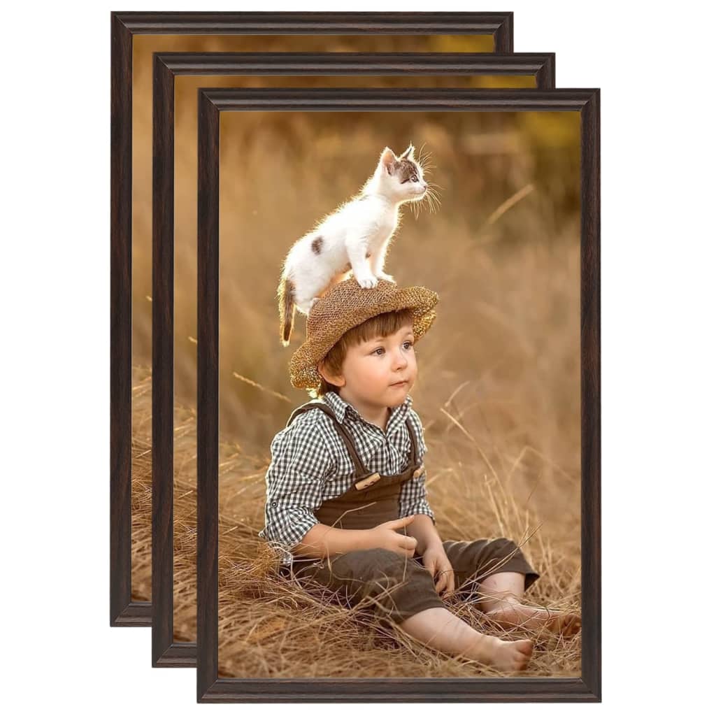 Berkfield Photo Frames Collage 3pcs for Wall or Table Black 59.4x84cm MDF