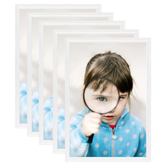 Berkfield Photo Frames Collage 5 pcs for Table White 18x24 cm MDF