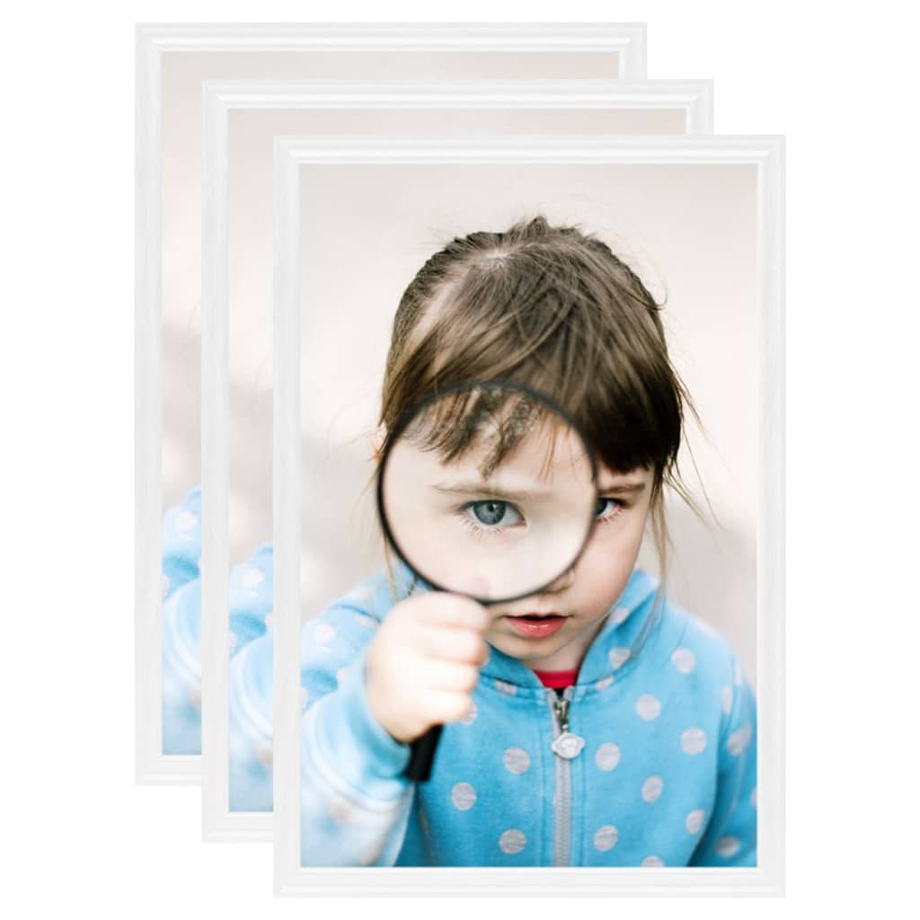 Berkfield Photo Frames Collage 3pcs for Table White 21x29.7cm MDF