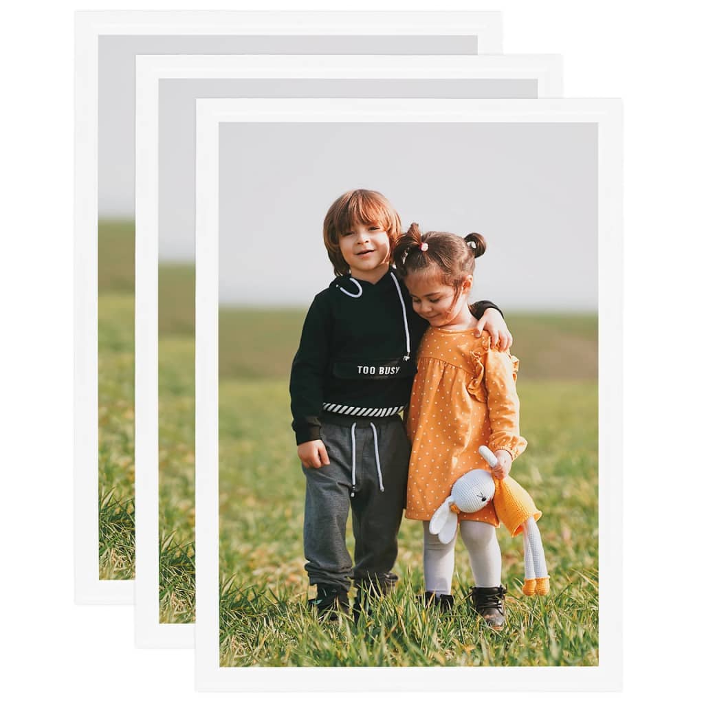 Berkfield Photo Frames Collage 3pcs for Wall or Table White 59.4x84cm MDF