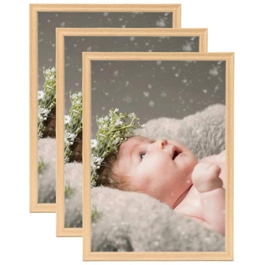 Berkfield Photo Frames Collage 3 pcs for Table Light Oak 10x15 cm