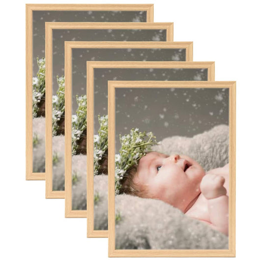 Berkfield Photo Frames Collage 5 pcs for Table Light Oak 10x15 cm
