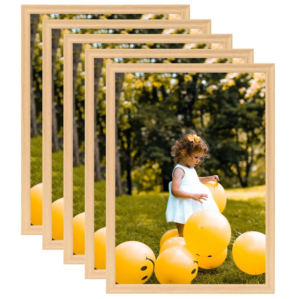Berkfield Photo Frames Collage 5pcs for Wall or Table Light Oak 29.7x42cm