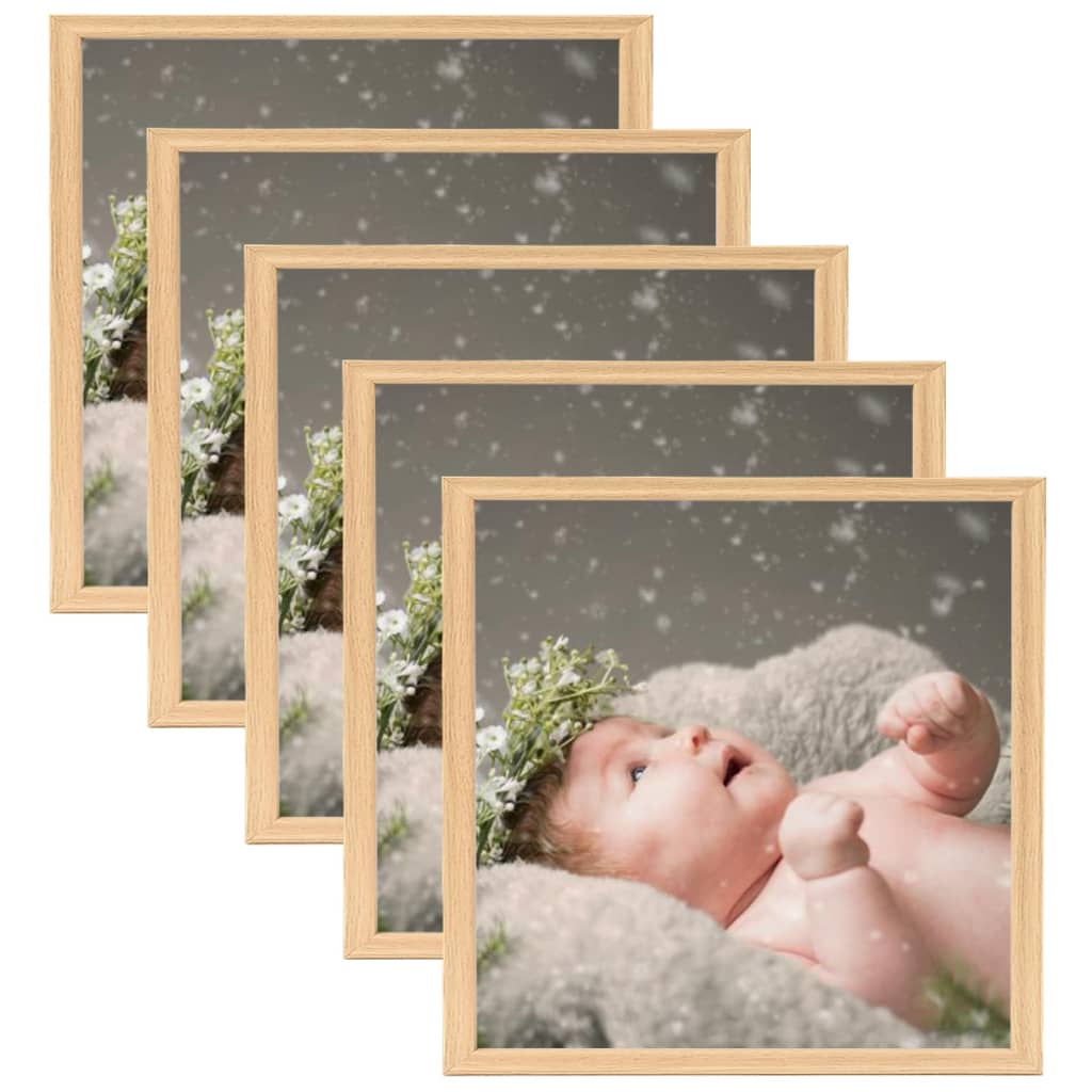 Berkfield Photo Frames Collage 5 pcs for Table Light Oak 30x30 cm