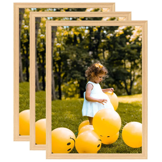 Berkfield Photo Frames Collage 3pcs for Wall Light Oak 42x59.4cm
