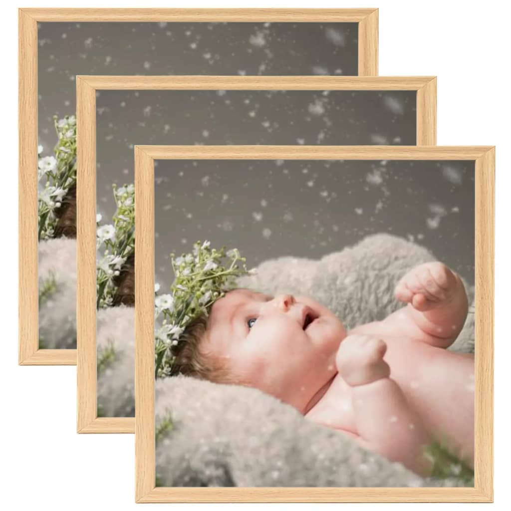 Berkfield Photo Frames Collage 3 pcs for Wall Light Oak 50x50 cm