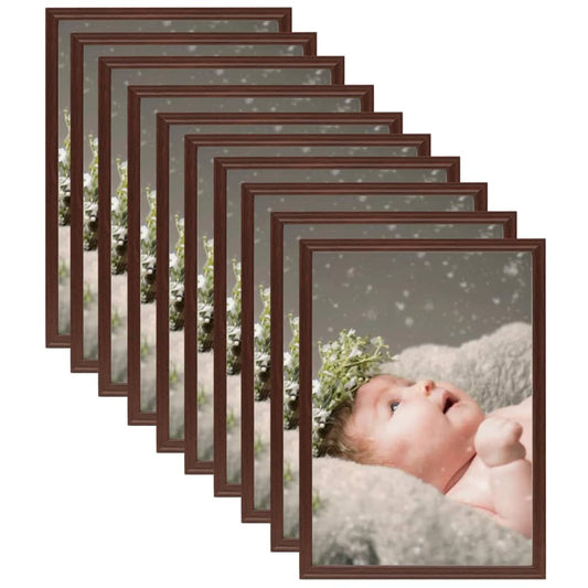 Berkfield Photo Frames Collage 10 pcs for Table Dark Red 10x15 cm