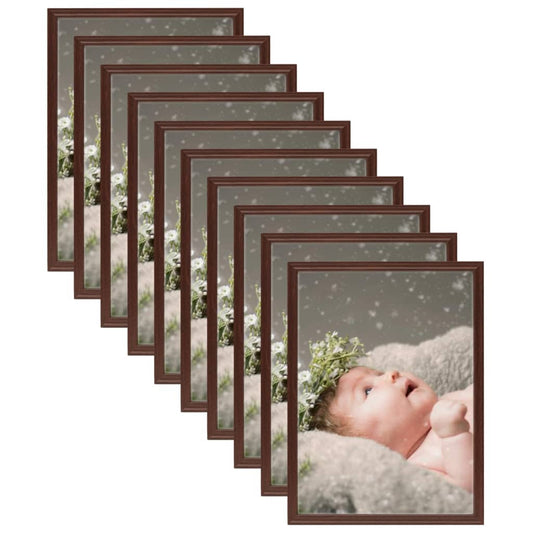 Berkfield Photo Frames Collage 10 pcs for Table Dark Red 13x18 cm