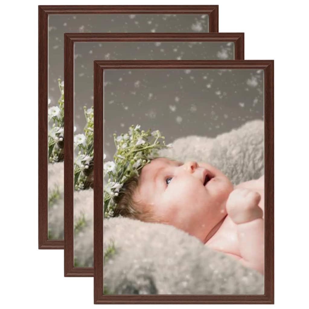 Berkfield Photo Frames Collage 3 pcs for Table Dark Red 15x21 cm