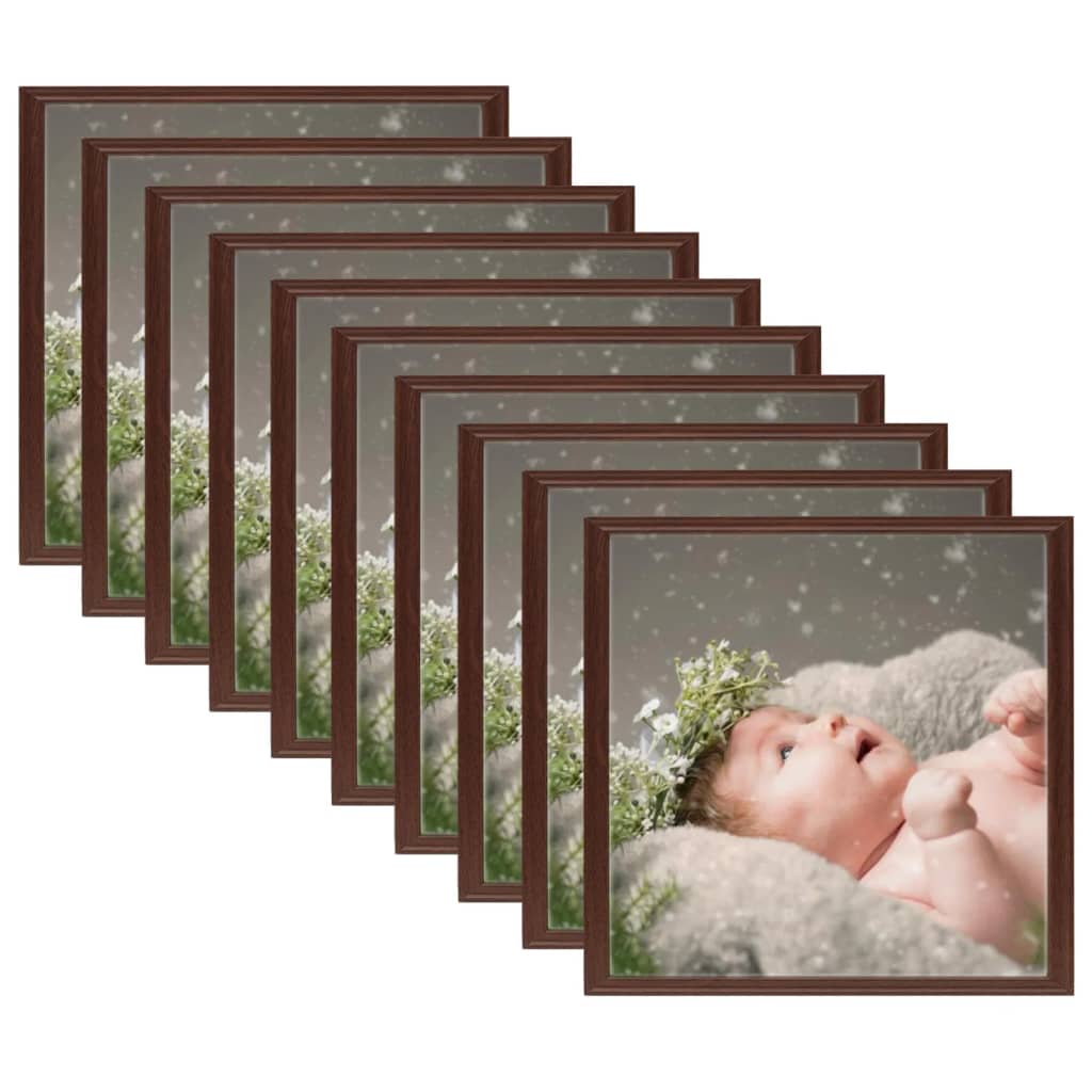 Berkfield Photo Frames Collage 10 pcs for Table Dark Red 20x20 cm