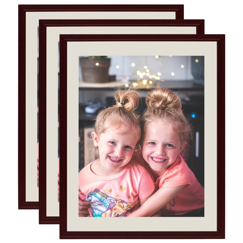 Berkfield Photo Frames Collage 3 pcs for Wall or Table Dark Red 50x60 cm