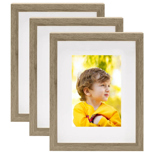 Berkfield 3D Box Photo Frames 3 pcs Dark Wood 20x25cm for 13x18cm Picture