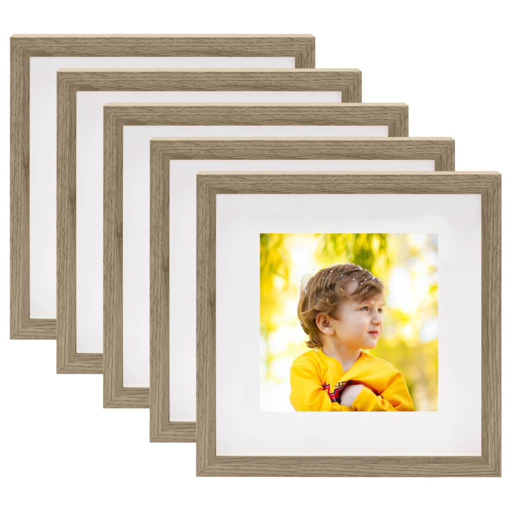 Berkfield 3D Box Photo Frames 5 pcs Dark Wood 23x23cm for 13x13cm Picture