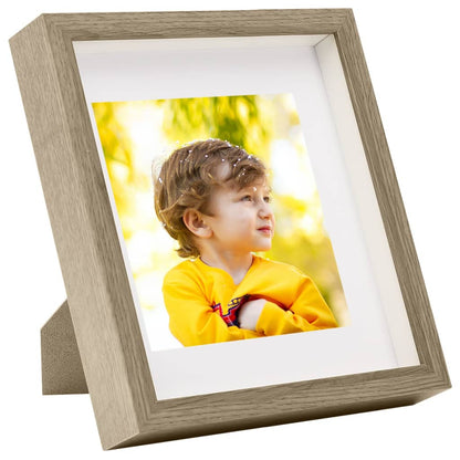 Berkfield 3D Box Photo Frames 3 pcs Dark Wood 28x28cm for 20x20cm Picture