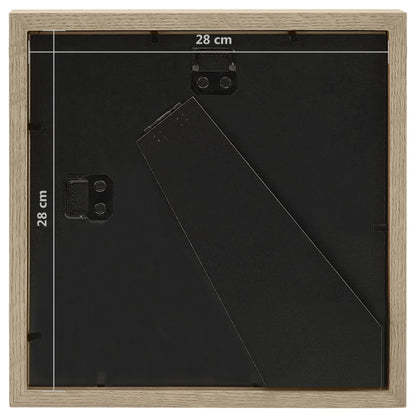 Berkfield 3D Box Photo Frames 3 pcs Dark Wood 28x28cm for 20x20cm Picture