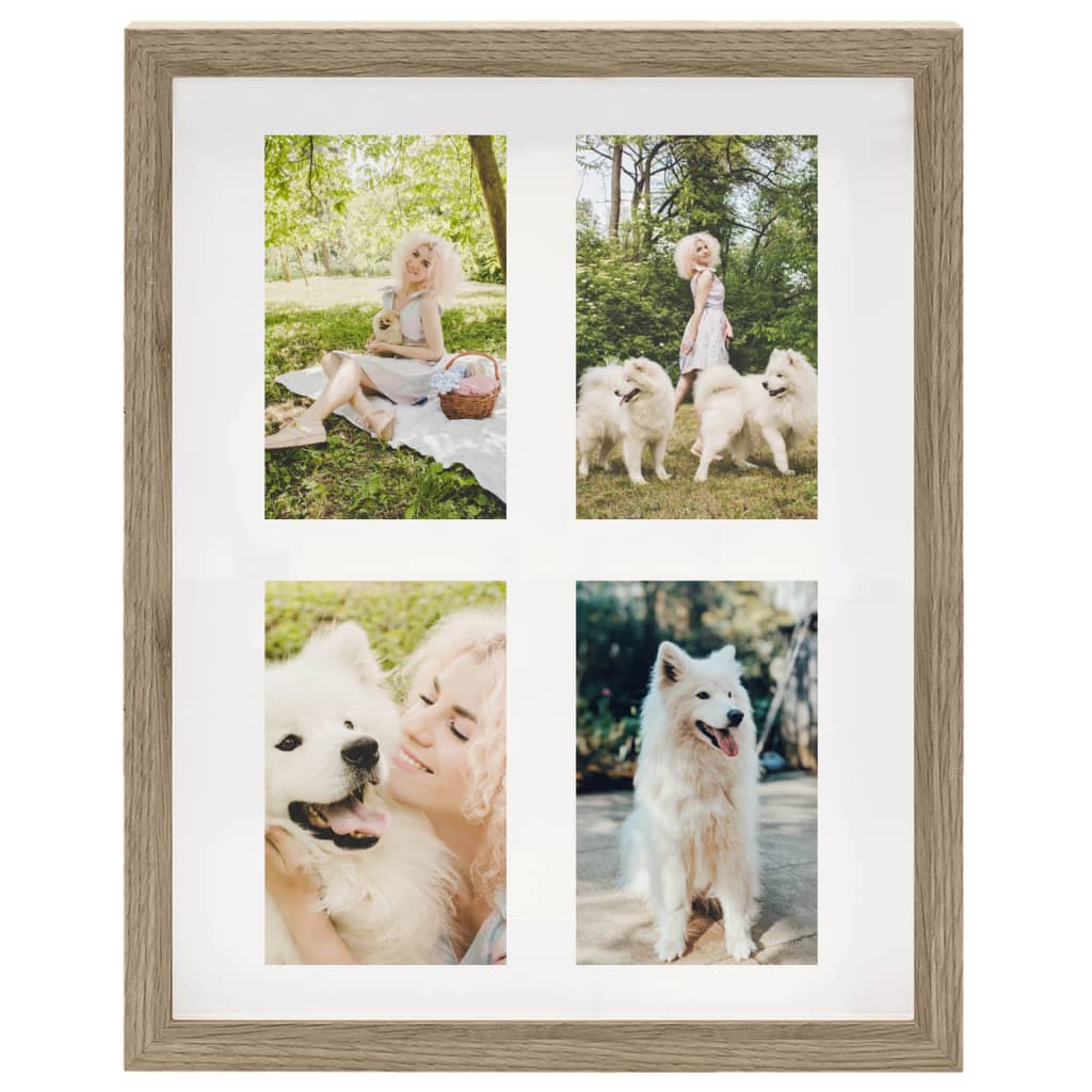 Berkfield 3D Box Photo Frames 3 pcs Dark Wood 28x35cm for 4x