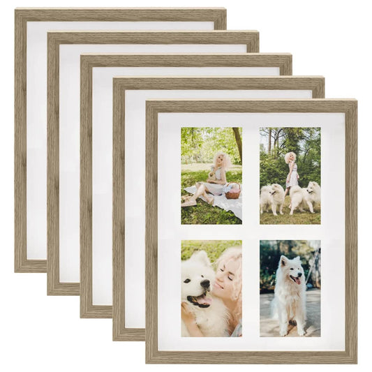 Berkfield 3D Box Photo Frames 5 pcs Dark Wood 28x35cm for 4x