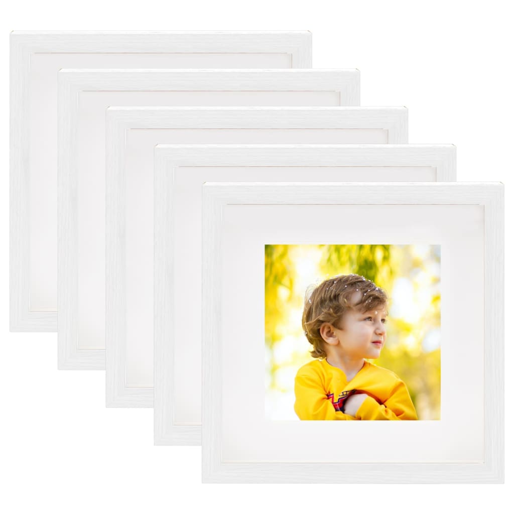 Berkfield 3D Box Photo Frames 5 pcs White 23x23 cm for 13x13 cm Picture