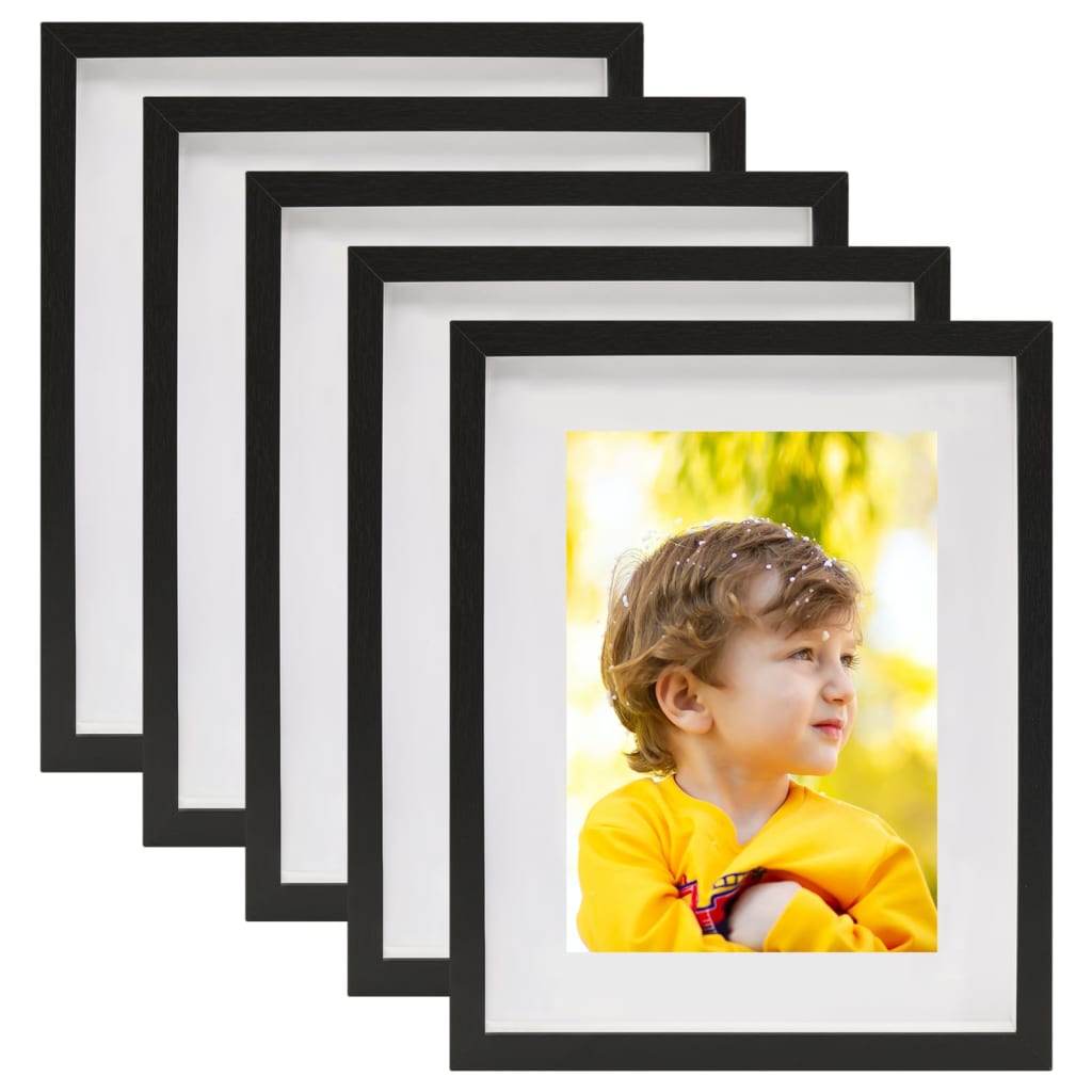Berkfield 3D Box Photo Frames 5 pcs Black 21x29.7 cm for 15x20 cm Picture