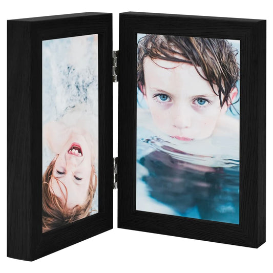 Berkfield Bifold Photo Frame Collage Black 2x