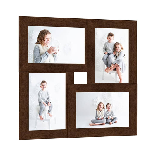 Berkfield Collage Photo Frame for 4x(13x18 cm) Picture Dark Brown MDF