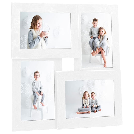 Berkfield Collage Photo Frame for 4x(13x18 cm) Picture White MDF