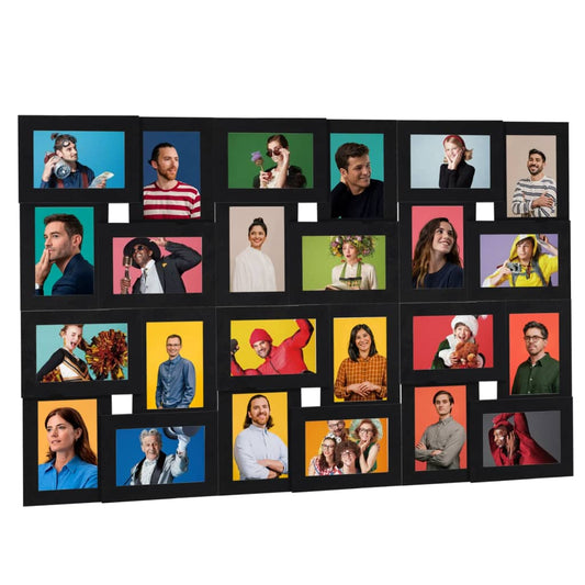Berkfield Collage Photo Frame for 24x(10x15 cm) Picture Black MDF