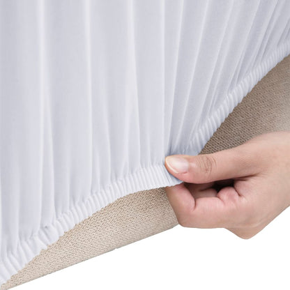 Berkfield 2-Seater Stretch Couch Slipcover White Polyester Jersey