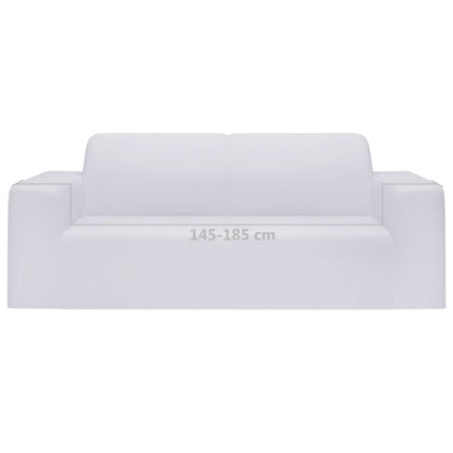 Berkfield 2-Seater Stretch Couch Slipcover White Polyester Jersey