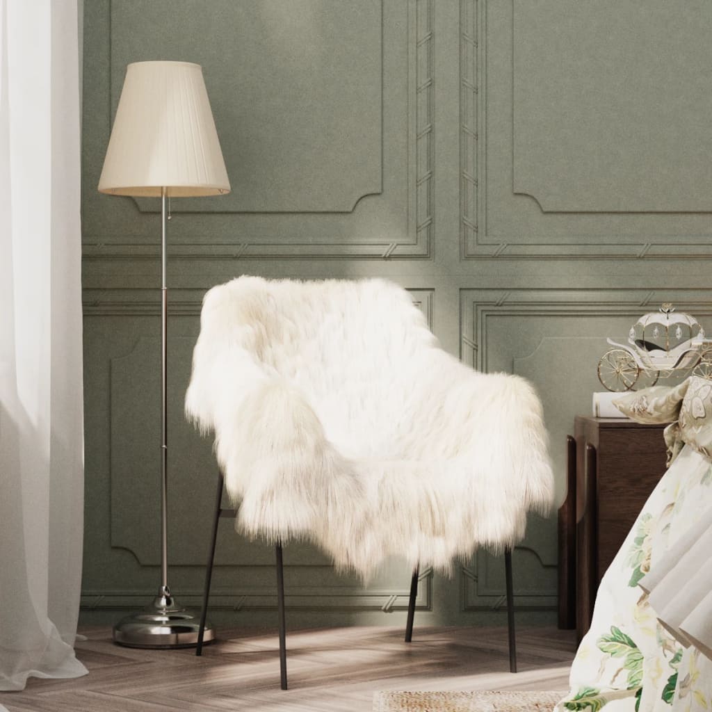 Berkfield Icelandic Sheepskin Chair Cover Cream 70x110 cm
