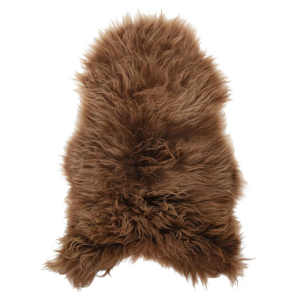 Berkfield Icelandic Sheepskin Chair Cover Brown 70x110 cm
