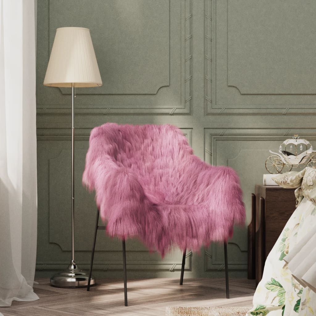 Berkfield Icelandic Sheepskin Chair Cover Pink 70x110 cm