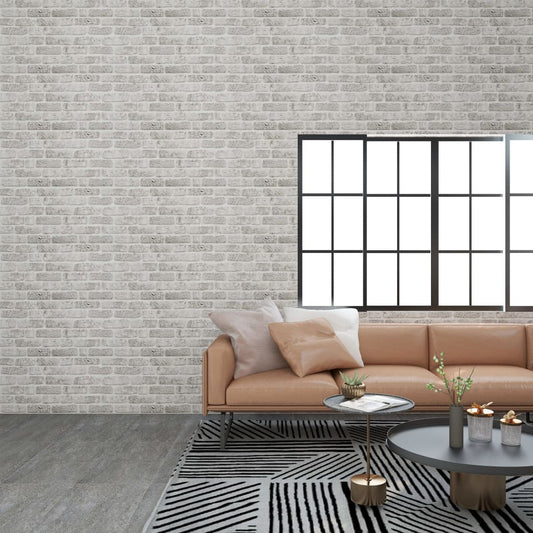 Berkfield 3D Wall Panels with Light Grey Brick Design 10 pcs EPS