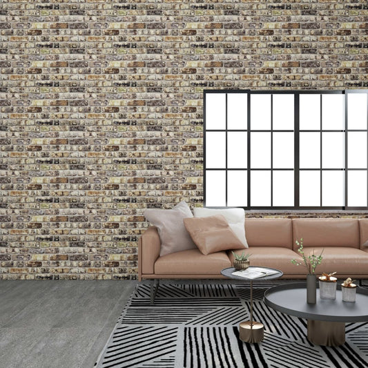 Berkfield 3D Wall Panels with Multicolour Brick Design 10 pcs EPS