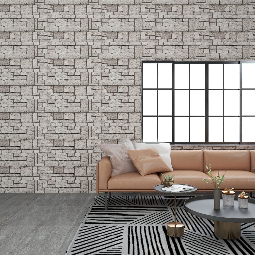 Berkfield 3D Wall Panels with Grey Brick Design 10 pcs EPS