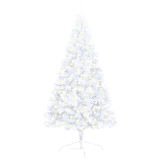 Berkfield Artificial Half Christmas Tree with LED&Stand White 120 cm PVC