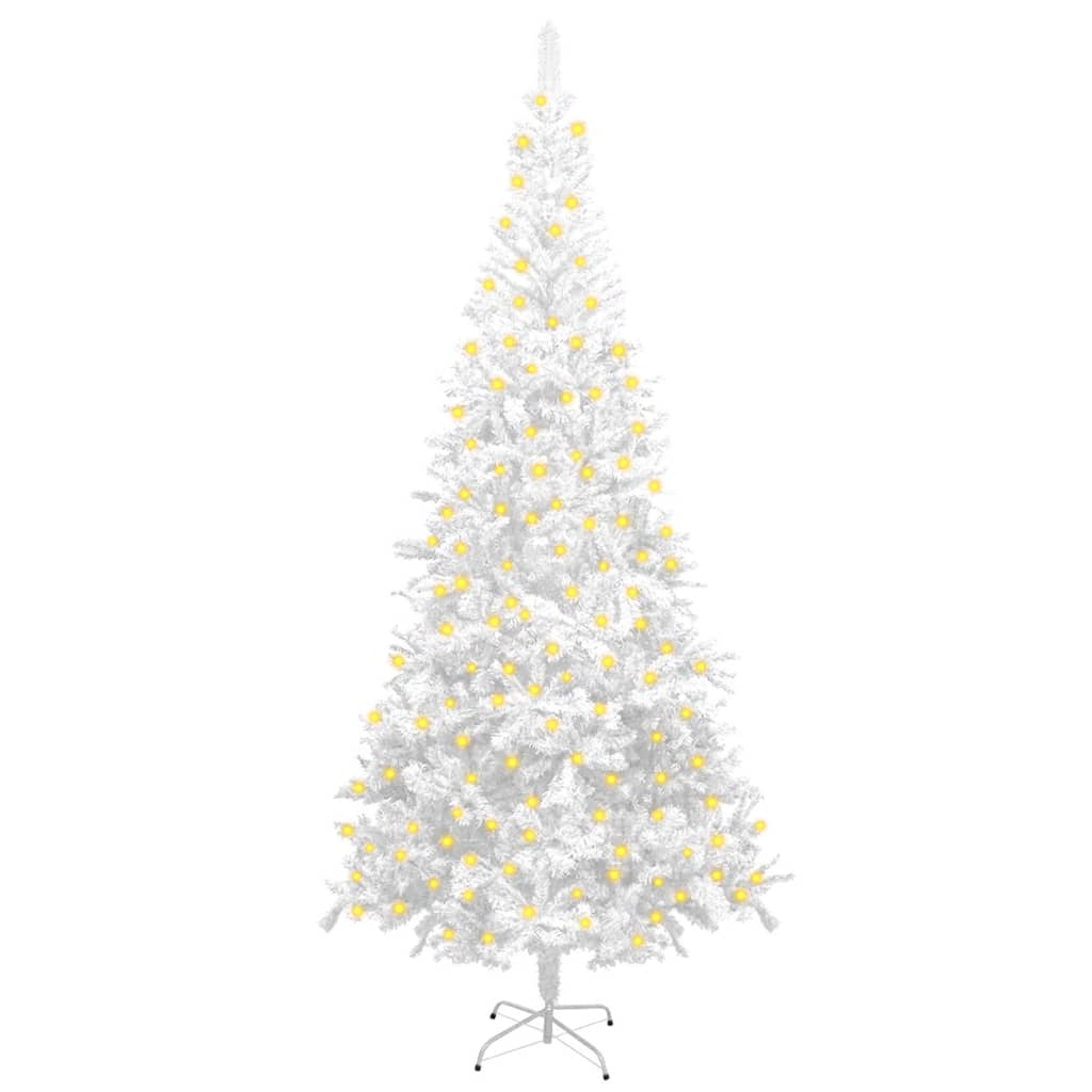Berkfield Artificial Christmas Tree with LEDs L 240 cm White