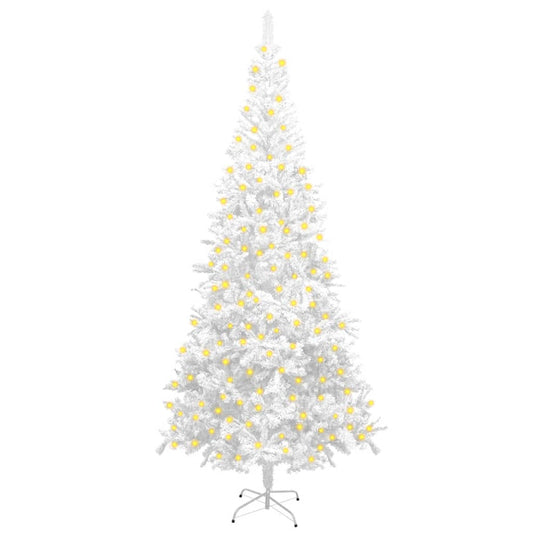Berkfield Artificial Christmas Tree with LEDs L 240 cm White