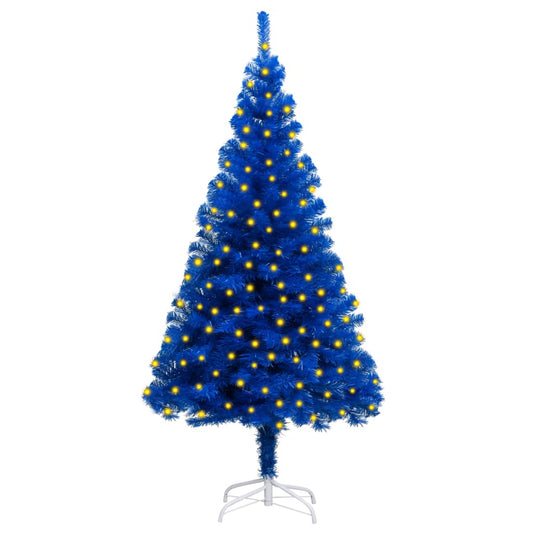 Berkfield Artificial Christmas Tree with LEDs&Stand Blue 150 cm PVC