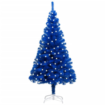 Berkfield Artificial Christmas Tree with LEDs&Stand Blue 240 cm PVC