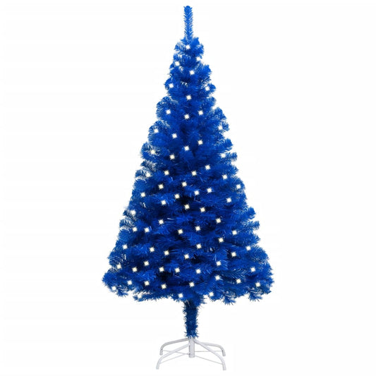 Berkfield Artificial Christmas Tree with LEDs&Stand Blue 240 cm PVC