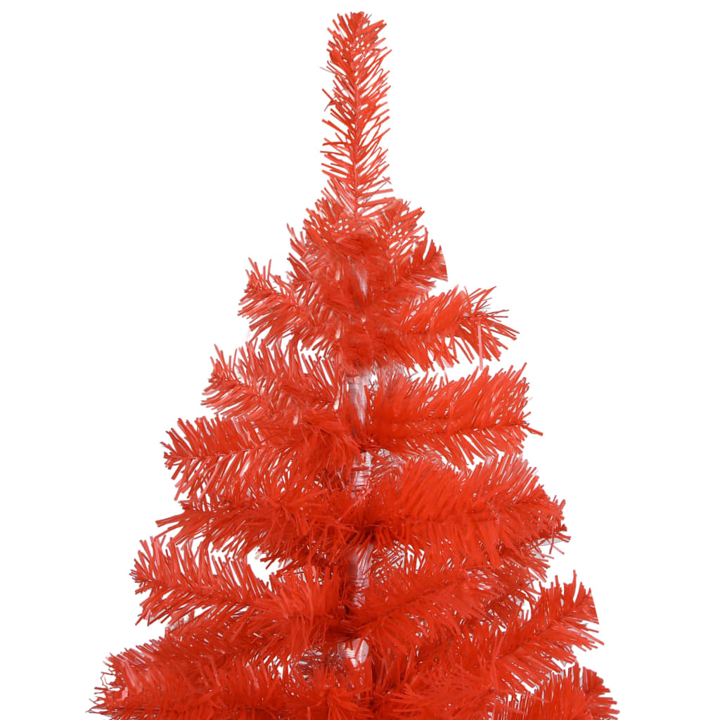 Berkfield Artificial Christmas Tree with LEDs&Stand Red 150 cm PVC