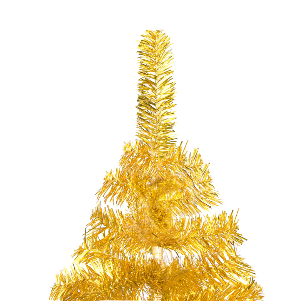 Berkfield Artificial Christmas Tree with LEDs&Stand Gold 180 cm PET