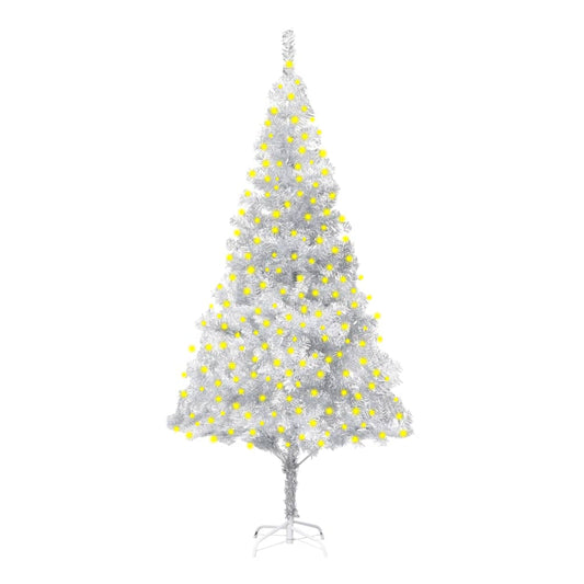 Berkfield Artificial Christmas Tree with LEDs&Stand Silver 210 cm PET