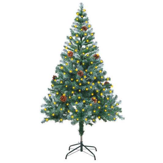 Berkfield Frosted Christmas Tree with LEDs&Pinecones 150 cm